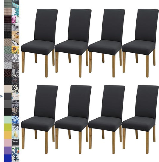 BIETYONE Stretch Dining Chair Covers Set of 8, Soft Removable Washable Kitchen by BIETYONE