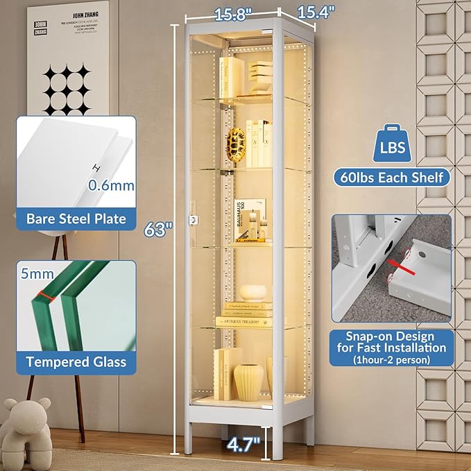 5-Tier Glass Display Cabinet - Image 3