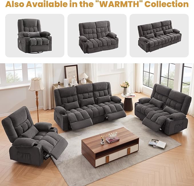 BOSMILLER Reclining Sofa with Cup Holders - Image 8