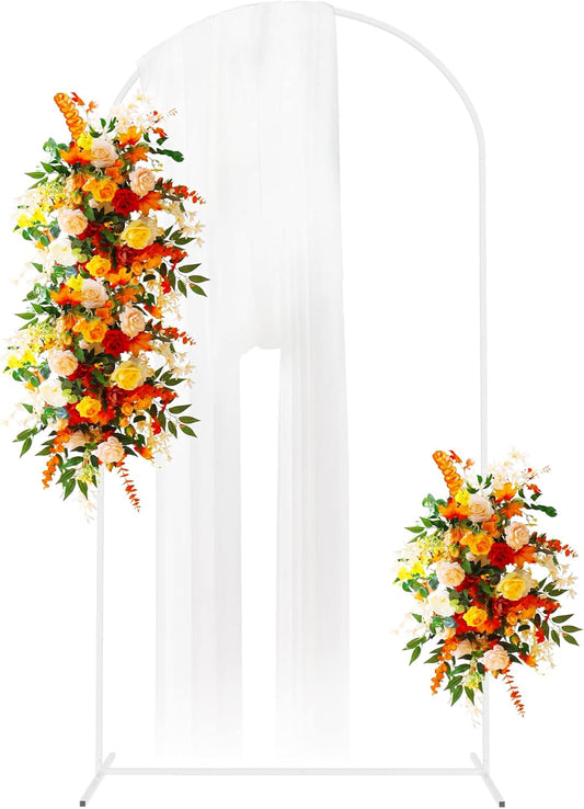 Putros Metal Arch Backdrop Stand 6.6FT White Wedding Backdrop Stand Square Arch Frame for Birthday Party Bridal Baby Shower Ceremony Decoration