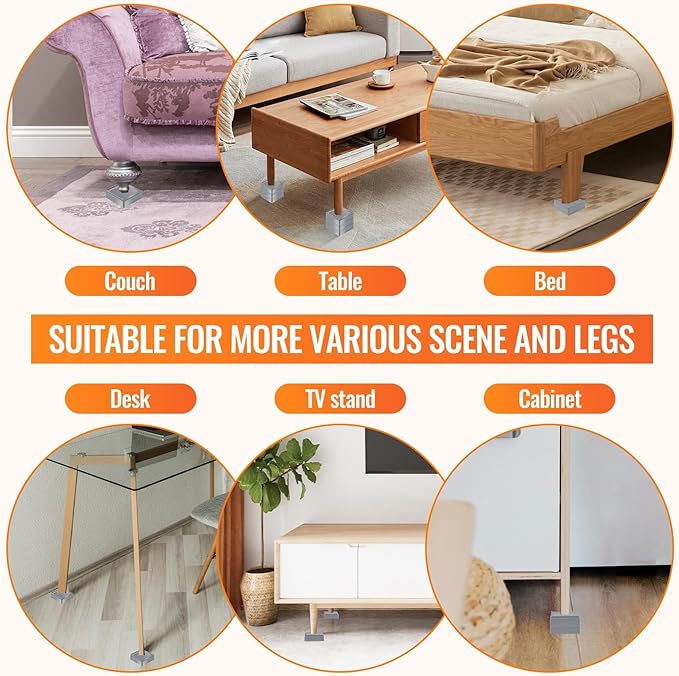 shouwuhho Furniture Risers, 4 Pack Bed Risers - Image 6