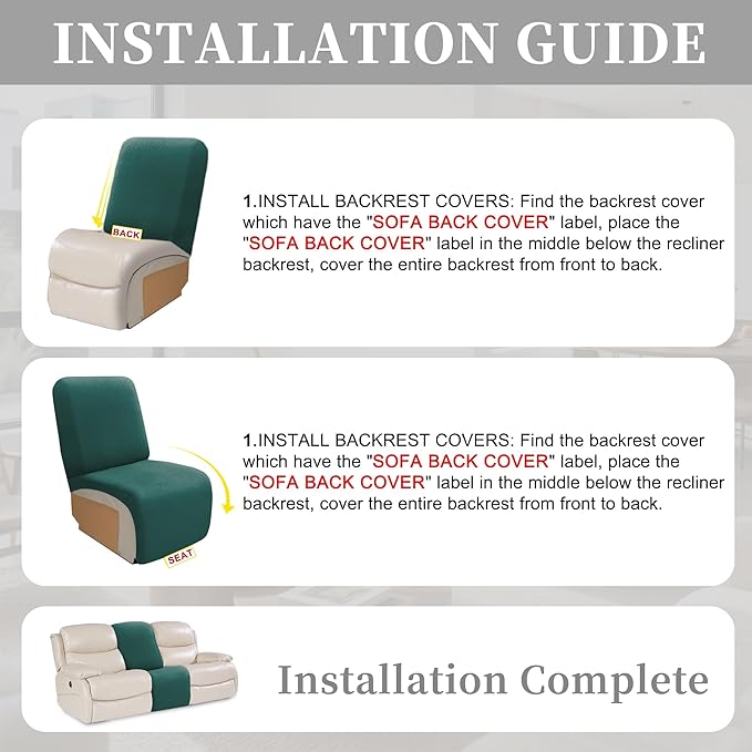 100% Waterproof Sectional Recliner Couch Covers - Image 7