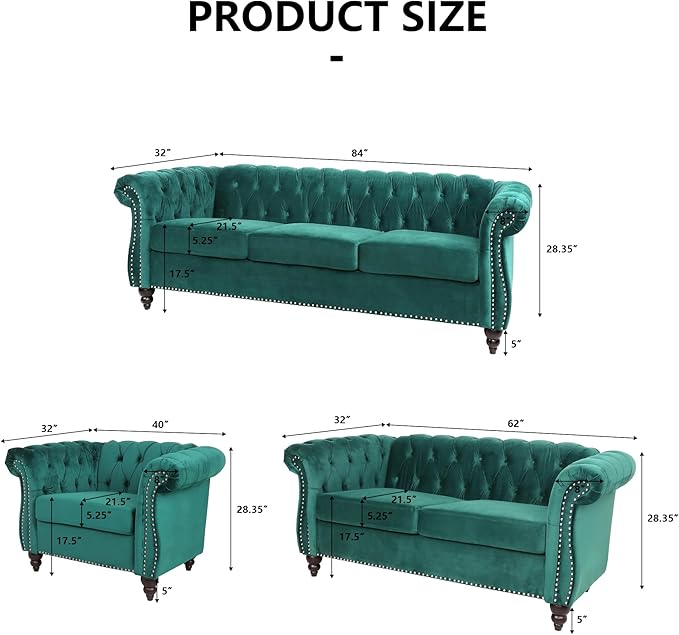 AVZEAR Living Room Loveseat Sofa, Upholstered Sofa Modern Loveseat Sofa - Image 2
