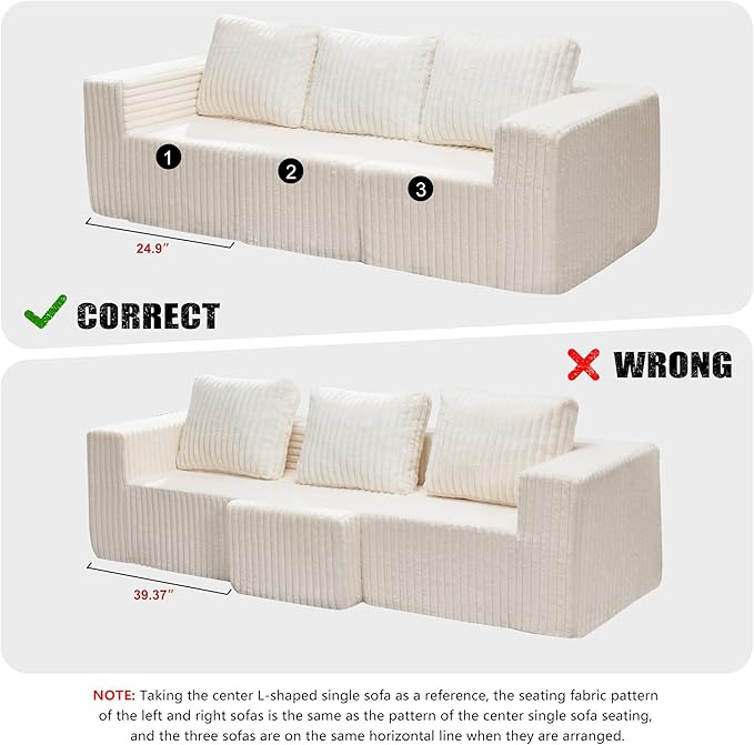 Hobestluk Modular Sectional Sofa Memory Foam Couch Oversized Sectional Sofa - Image 4