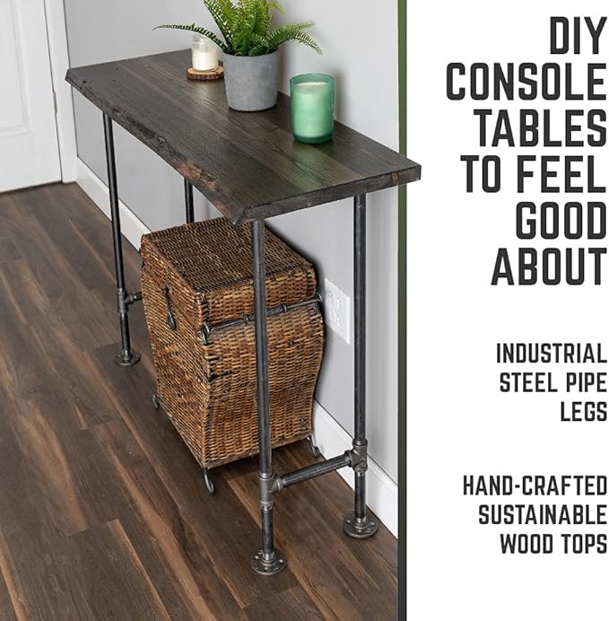 Restore by Pipe DÉCOR Live Edge Wood Console Table 48 in. x 16 in. x 34 in. - Image 4
