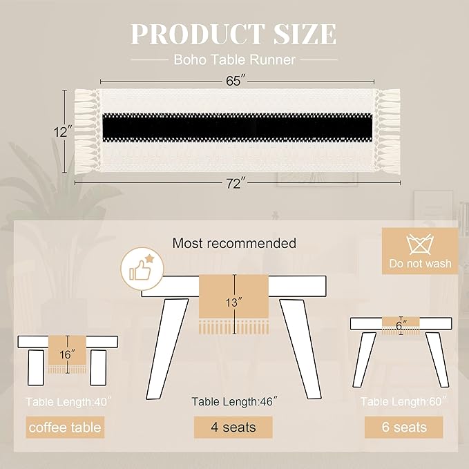 FEXIA Boho Table Runner for Summer Home Decor - Image 3