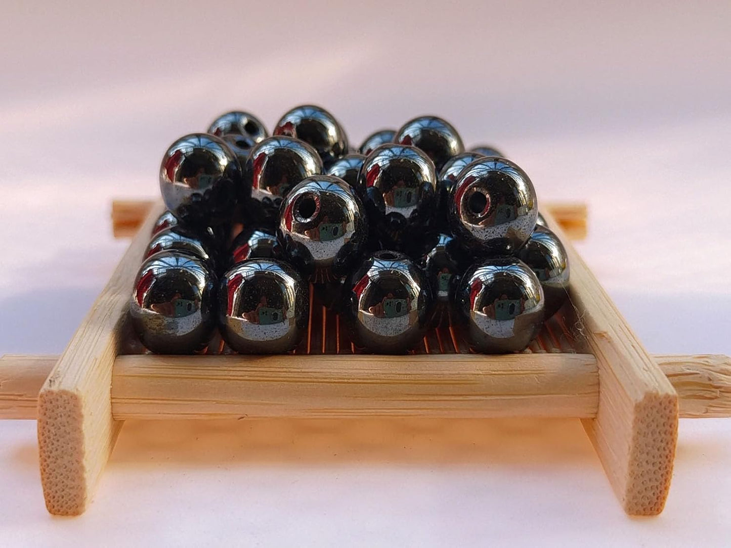 Stone Beads 8mm 100pcs Black Hematite Beads Round Loose Gemstones Beads for Bracelet Necklace Jewelry Making (8mm, 60819 Black Hematite)