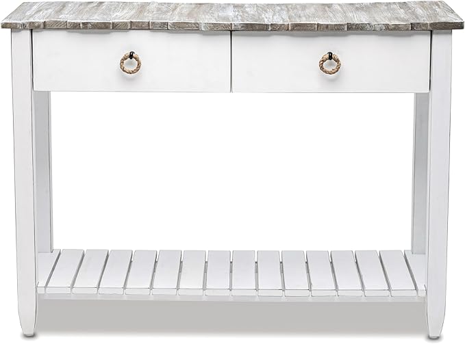 Sea Wind Florida Picket Fence Wood Console Table - Image 4