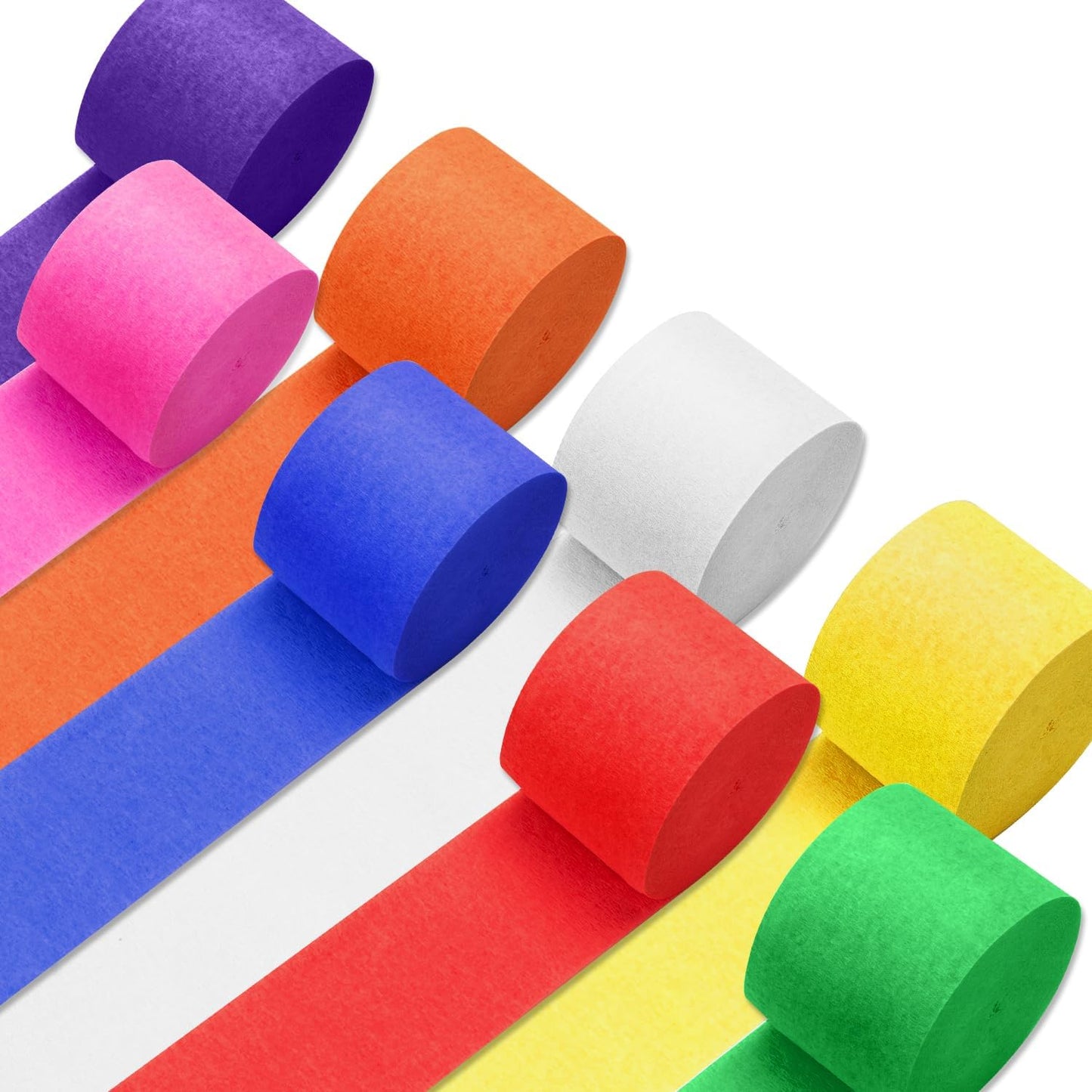 Crepe Paper Streamers 8 Rolls 656ft, Pack of Rainbow Assorted Colored Party Streamers for Party Backdrop Birthday Baby Shower Wedding Decorations DIY Art Craft Supplies (1.8Inch x 82Ft/Roll)