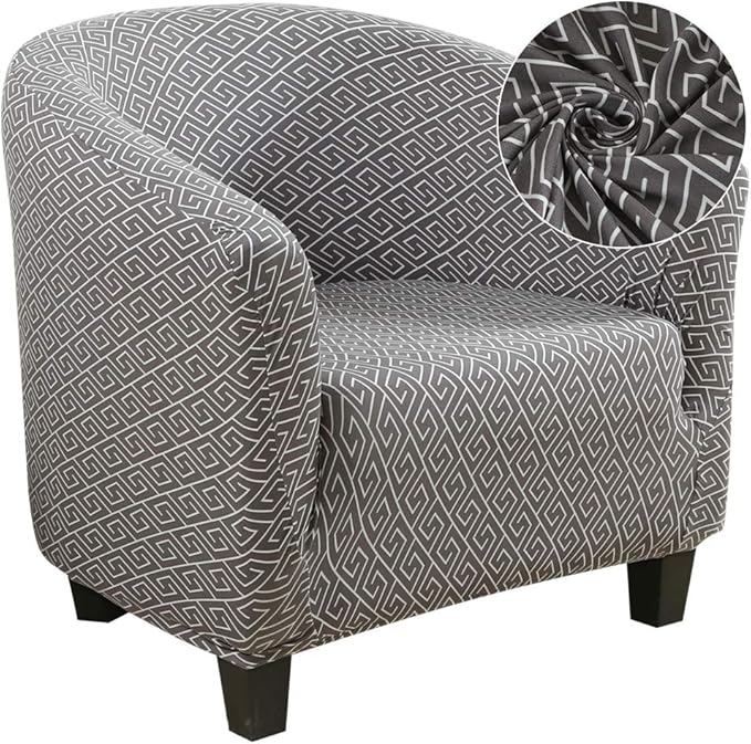 SearchI Club Chair Slipcover Stretch Barrel Chair Covers Printed Tub Chair by SearchI