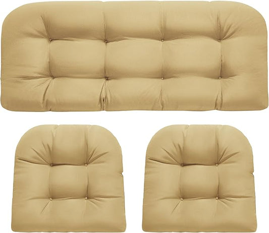 DANGHOOGY Wicker Chair Cushions, Waterproof Outdoor Loveseat Cushions by DANGHOOGYFurnitureCushions