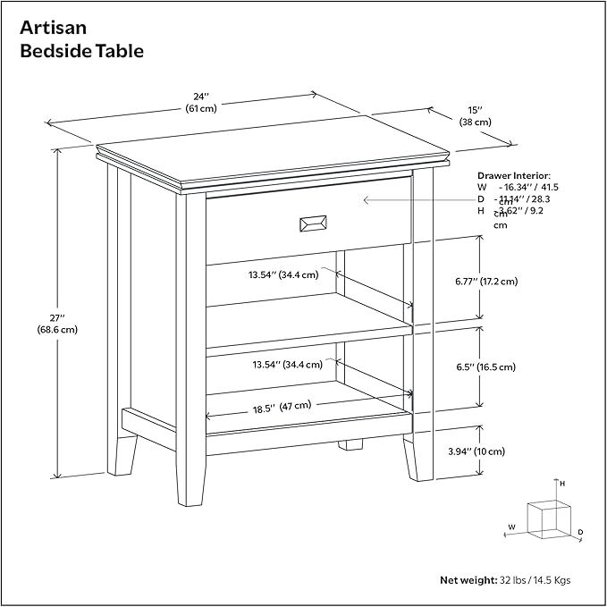 SIMPLIHOME Artisan Bedside Table - Image 3