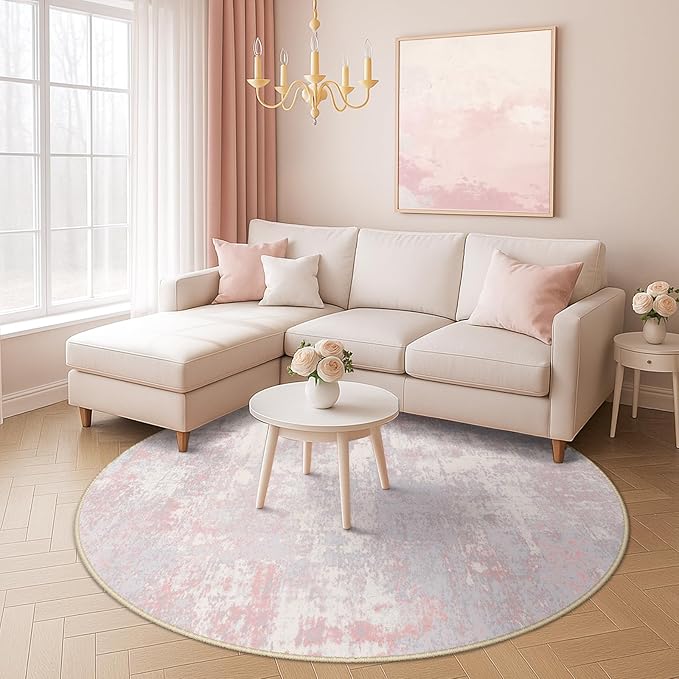 RELEANY Washable Area Rugs 4ft Non-Slip Modern Abstract Soft - Image 9