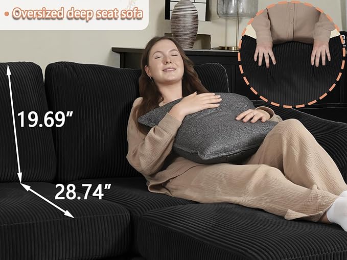 EASE MOOSE Large Sectional Modular Sofa, LOversized U Shape Sectional Couch - Image 6