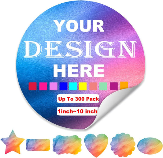 Personalized Custom Stickers for Business Logo Customized Stickers Labels with Photo Text Image Make Your Own Vinyl Stickers Bulk 150 Pack,Ylable9-150