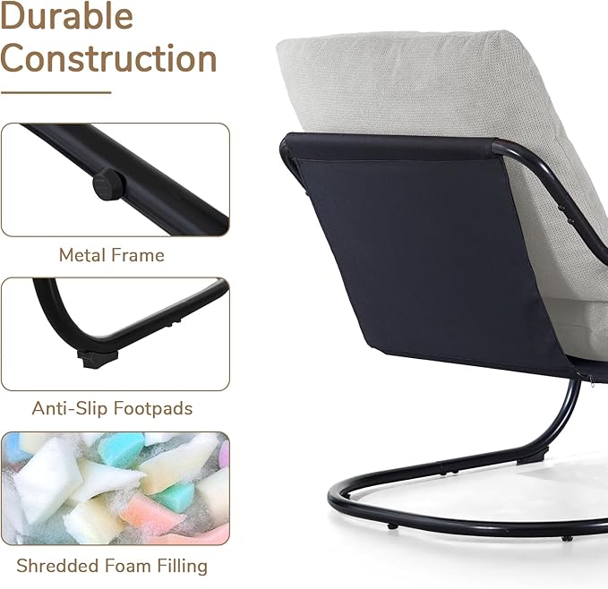 Peace nest Modern Accent Chair, Soft Upholstered Armchair - Image 6