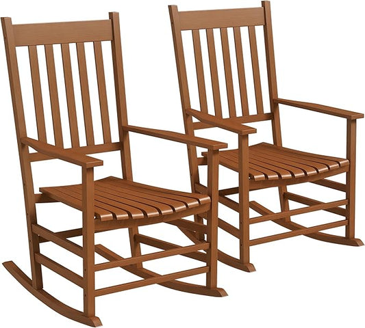 Outsunny Outdoor Rocking Chair Set of 2, Patio Rocking Chair by Outsunny