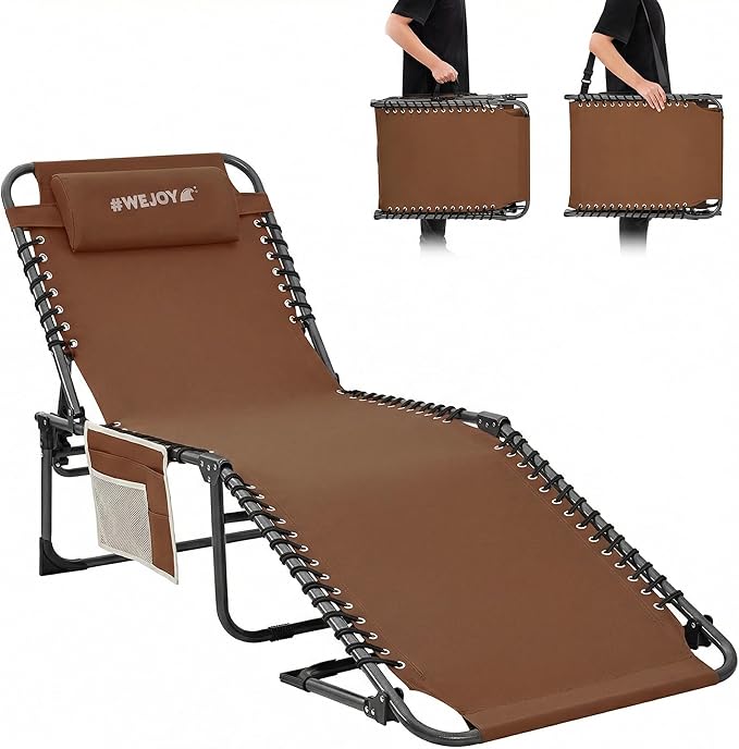 #WEJOY Folding Lounge Chair Outdoor, 5-Position Adjustable Sunbathing Tanning by WEJOY