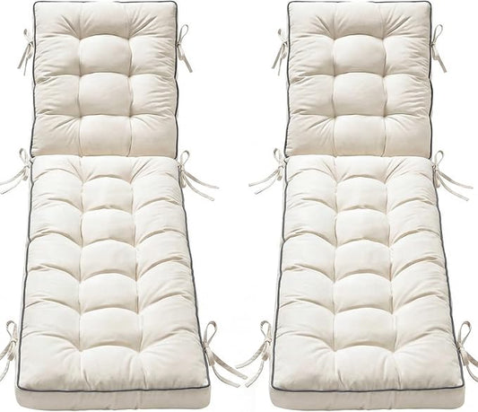 2 Pack 72x21 Inch Folding Chaise Lounge Cushion Quick Dry by AMCATON