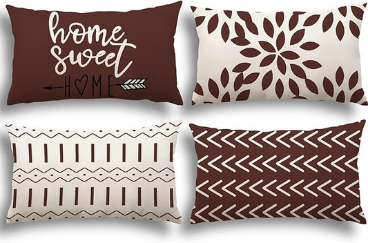 YCOLL Pillow Covers 12x20 Set of 4, Modern Sofa Throw Pillow Cover, Decorative by PillowCoversExpert