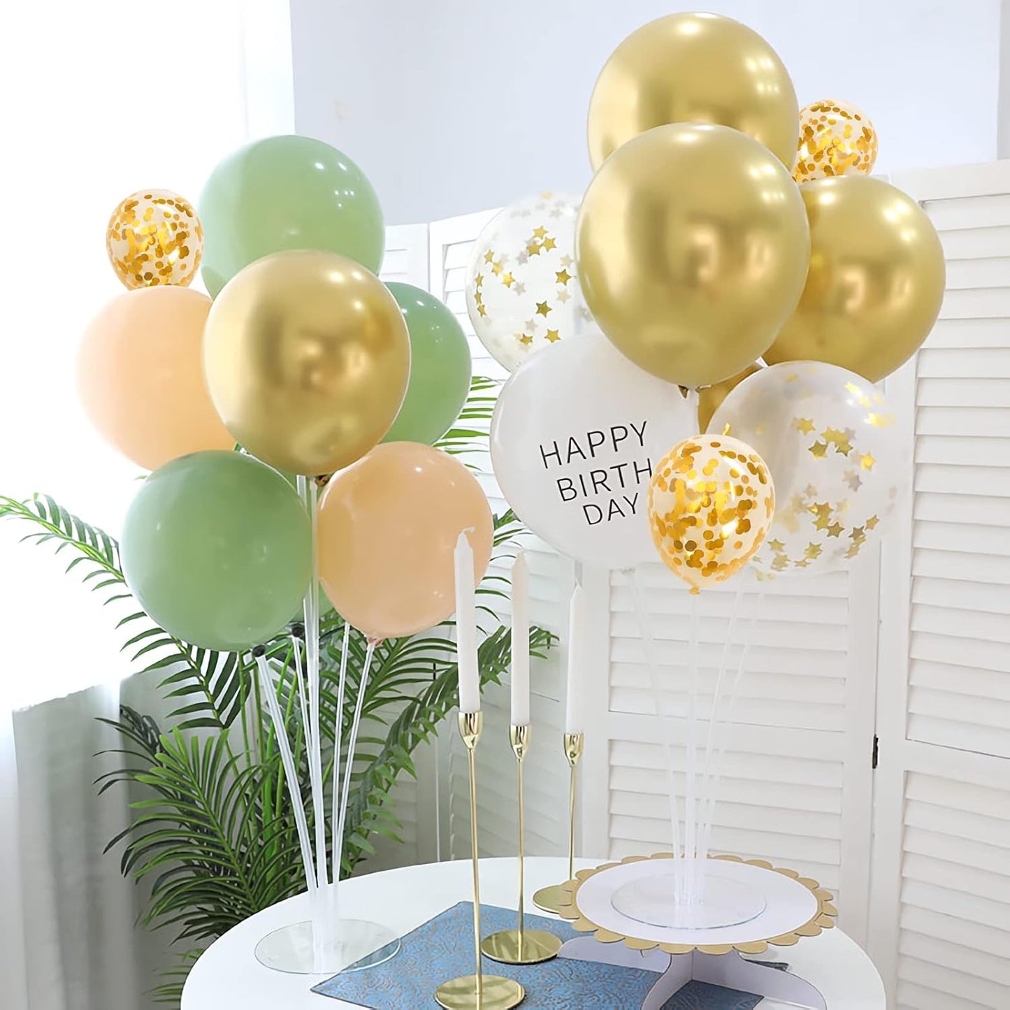 Gold Confetti Balloons, 40 Pcs 5 Inch Clear Balloons with Confetti Inside for Graduation Engagement Cake Topper Decor Bridal Shower Baby Shower Birthday Party Decoration Supplies
