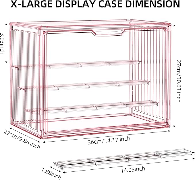 Clear Pink Acrylic Figure Display Case - Image 7