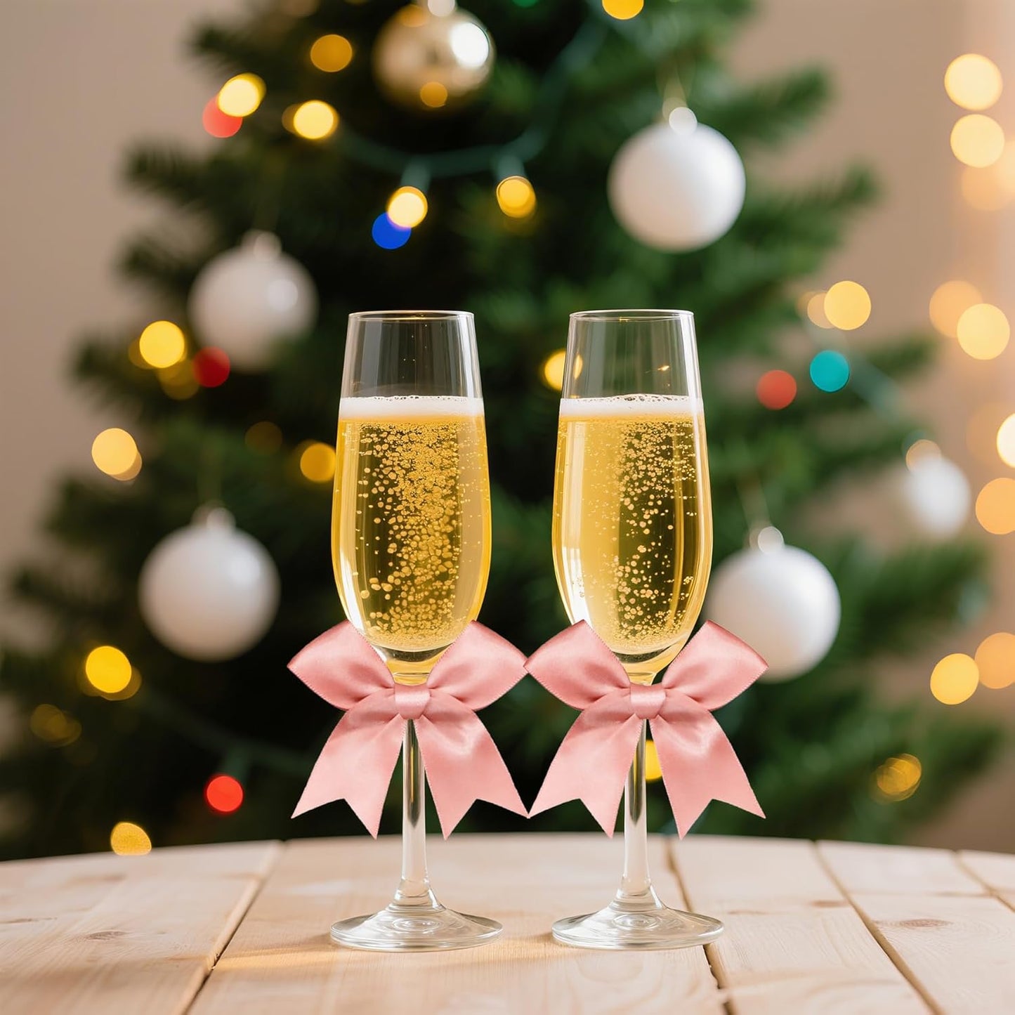 50 Pieces Gift Wrap Bows Premium Satin Ribbon Bows 3.3 Inch Craft Bows for Gift Wrapping DIY Treat Bags Holiday Gifts Bag Party Decorations, Wedding Decor Christmas Birthday Presents (Rose Pink)