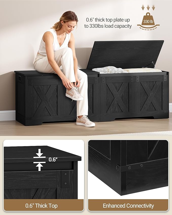 Hzuaneri 59" Storage Chest, Large Storage Trunk - Image 7