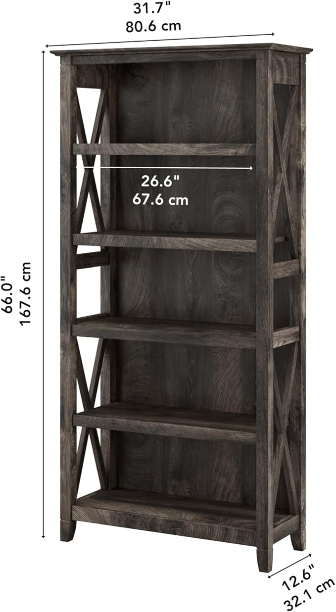 Bush Home Tall 5 Shelf Bookcase - Image 3