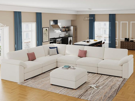 EASE MOOSE Sectional Modular Sofa, Luxury FSC Certified Chenille Comfty Deep by EASEMOOSE
