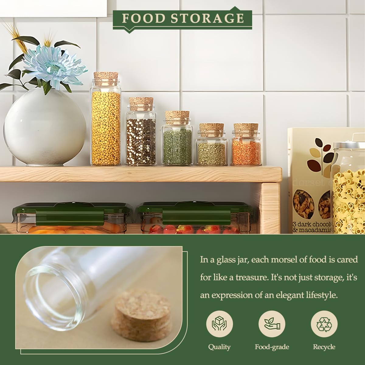 JIUYUE 10 pcs 20 ml Glass Bottles with Cork,Storage Bottles for Liquids(0.67 oz-1.45x1.57 inch)