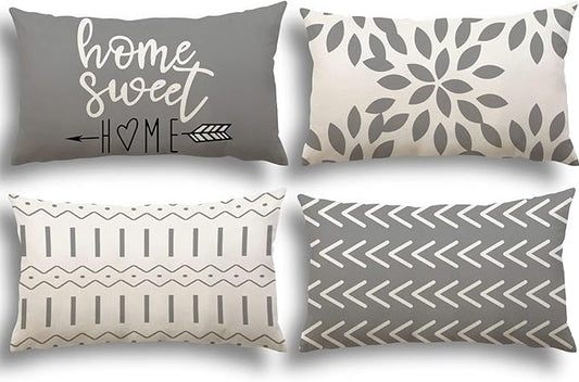 YCOLL Lumbar Pillow Covers 12x20 Set of 4, Modern Sofa Throw Pillow Cover by PillowCoversExpert