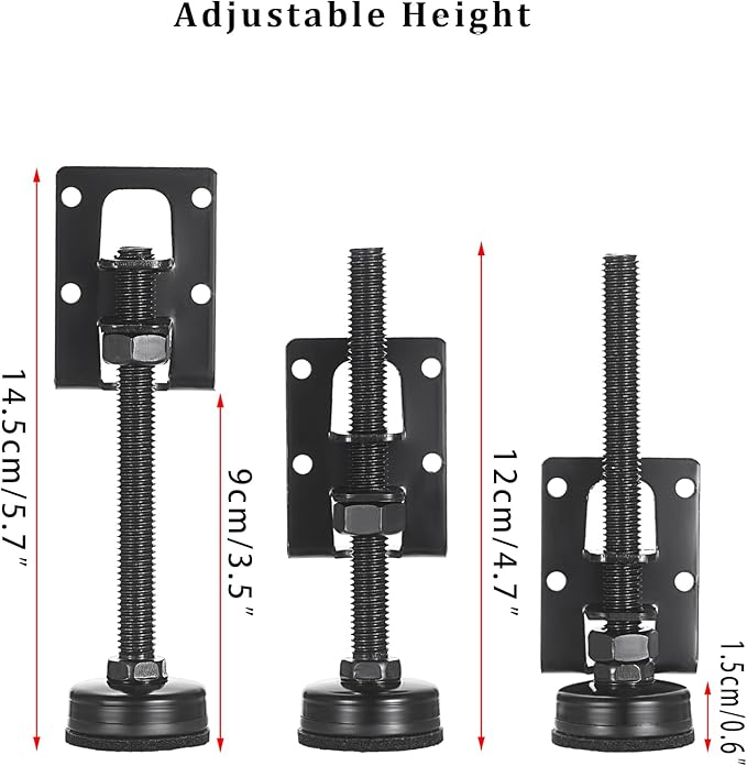 OwnMy 4 Packs Adjustable Furniture Leveling Feets L Shaped Furniture Levelers - Image 2