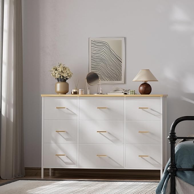VASICAR Wide TV Stand Modern TV Console, 9 Drawers Dresser - Image 6