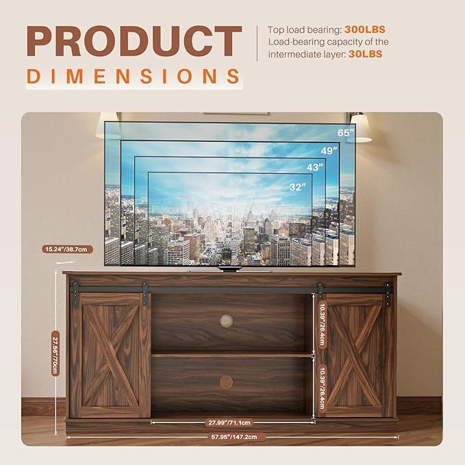 Sweetcrispy Farmhouse TV Stand 65 Inch - Image 3