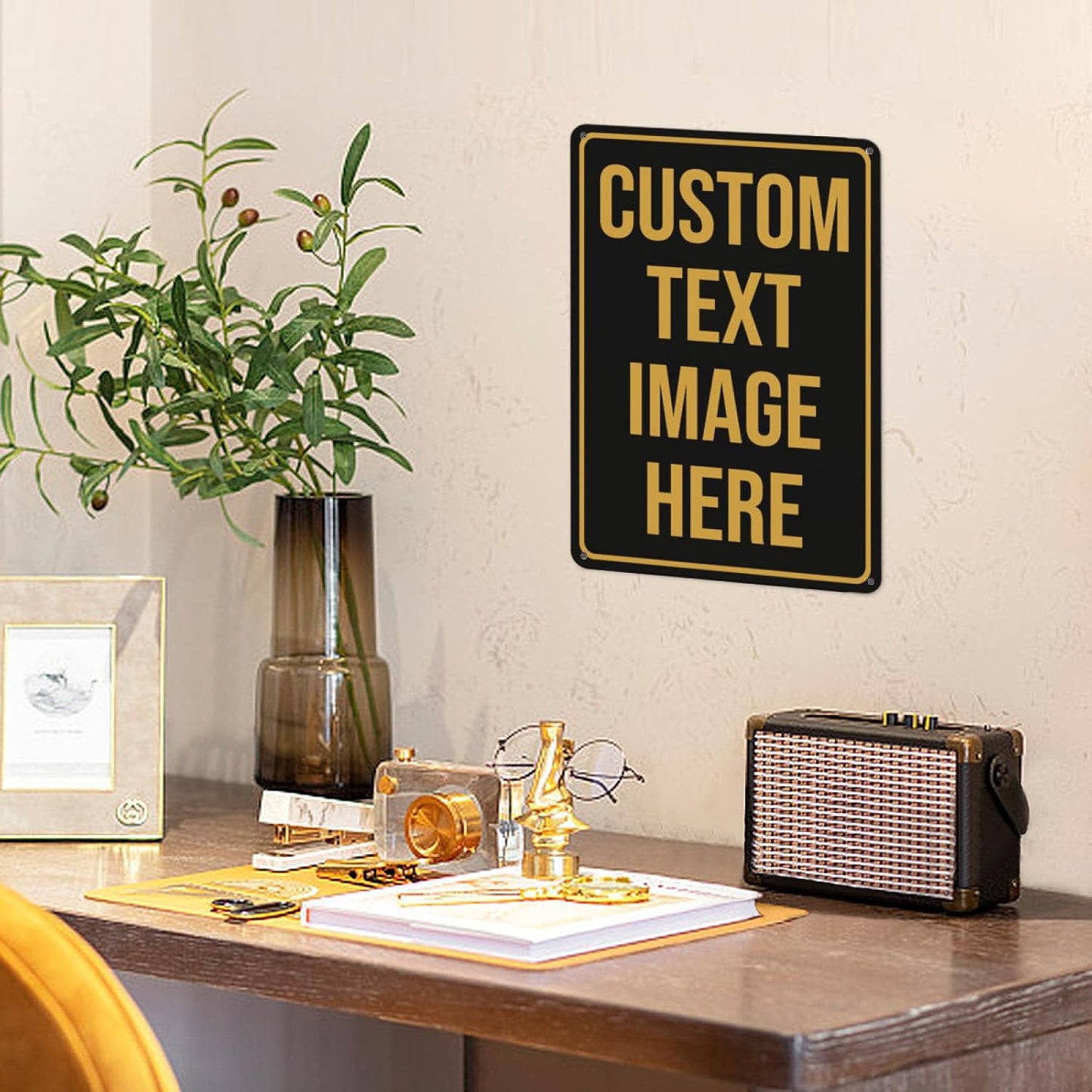 Custom Signs,Custom Sign, Metal Sign Customized Sign Personalized Metal Signs Make Your Own Sign With Text Logo Image For Office Business Workplace Home Bar Indoor Outdoor Use 12"x8"