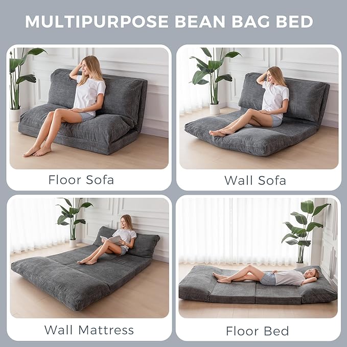 MAXYOYO Folding Sofa Bed, Extra Thick and Long Floor Sofa Convertible Sleeper - Image 8
