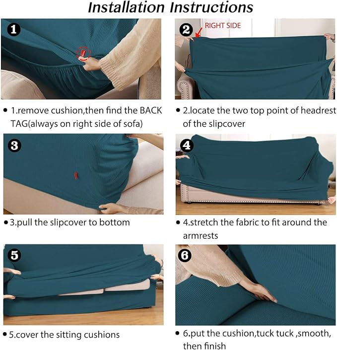 Turquoize 2 Piece Chair Covers Chair Slipcovers - Image 6