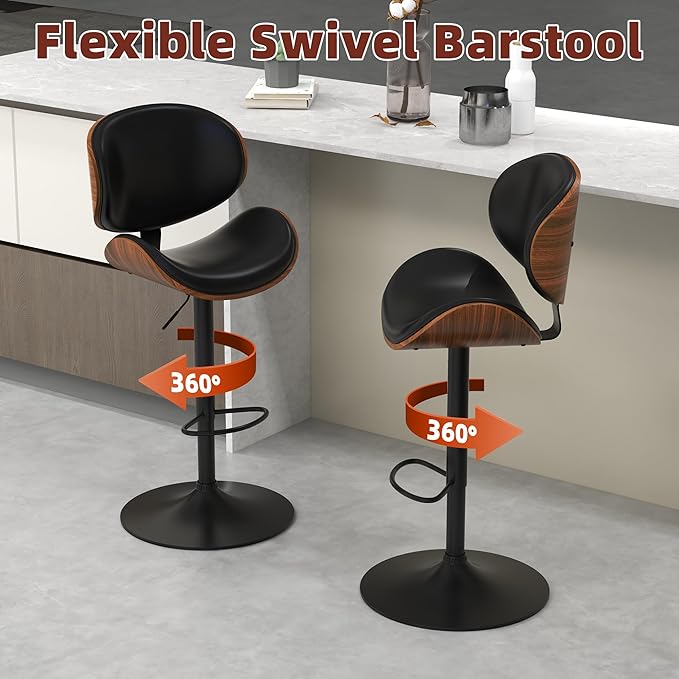 civama Bar Stools Set of 2 for Kitchen Counter, Adjustable Bar Height Chairs - Image 10