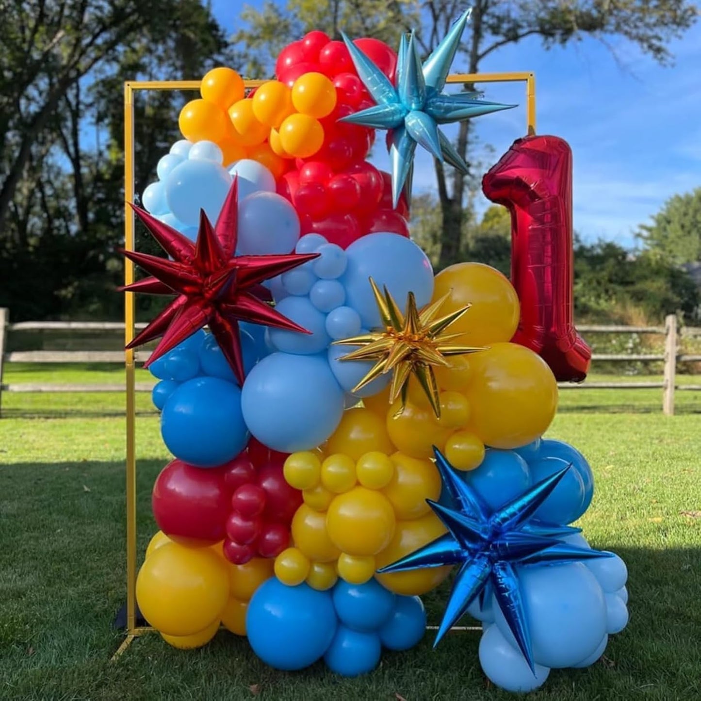 Red Blue Silver Star Balloons 12pcs, 27/22 Foil Inch Star Explosion Balloons, Large Spike Mylar Cone Balloon, Fireworks Shape Balloon Decor for 4th of July Nautical Birthday Patriotic