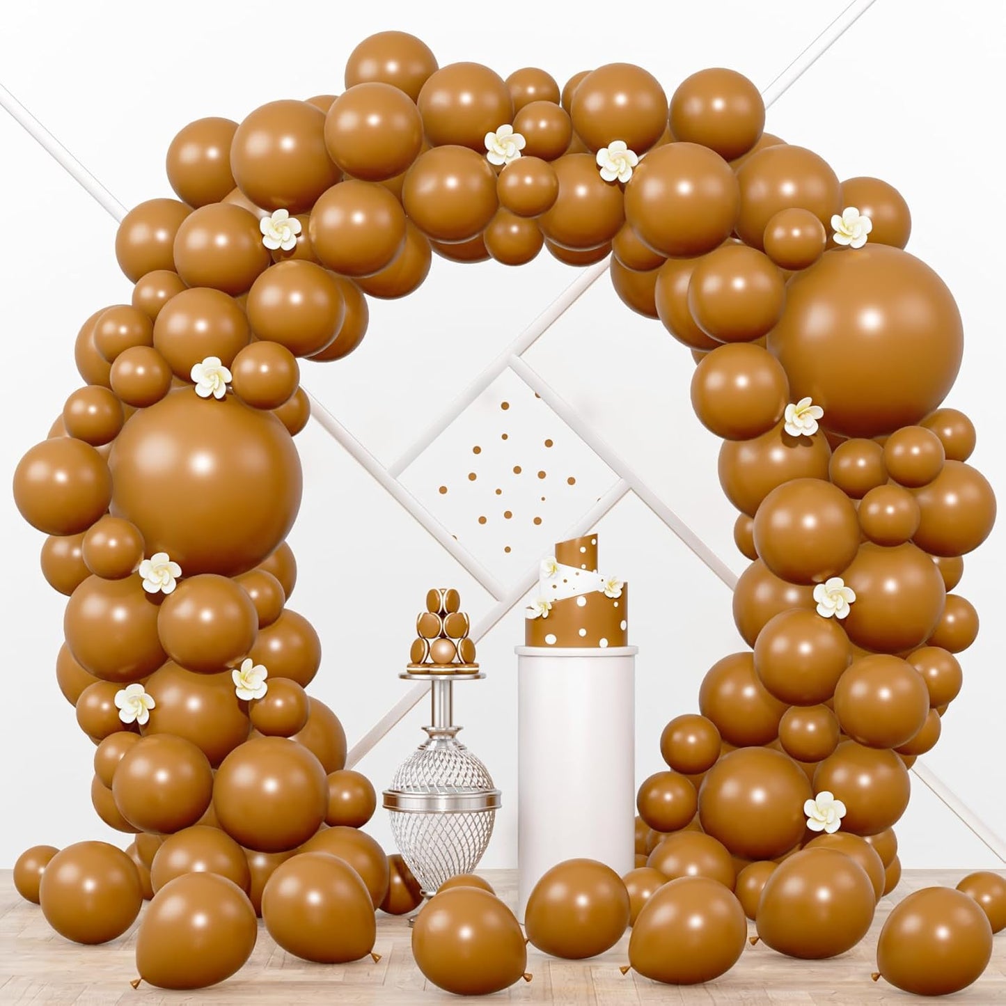 90pack Khaki Balloons Different Size 18/12/10/5 Inch Khaki Balloon Garland Arch Kit for Graduation, Wedding, Birthday, Princess Theme Party, Baby Shower, Anniversary Party Decorations