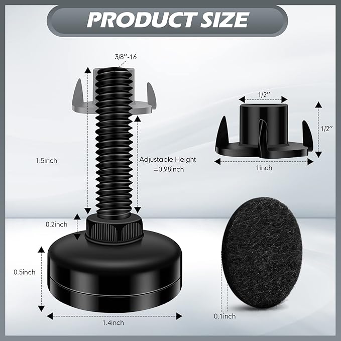 10 Set Adjustable Furniture Leveling Feet, Adjustable Leg Levelers - Image 2
