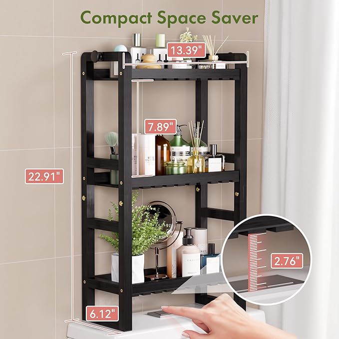 AmazerBath Bamboo Over The Toilet Storage Shelf - Image 2