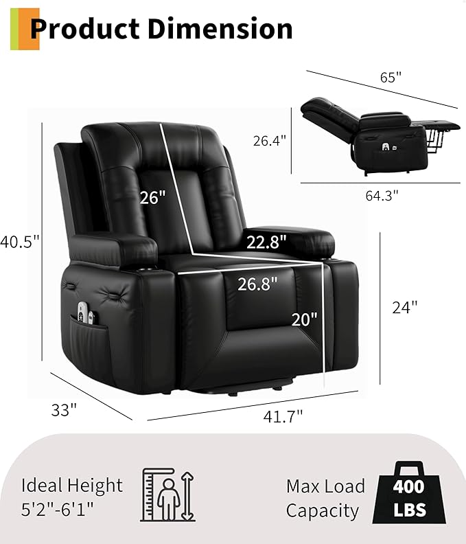 GarveeHome Oversized Wide Power Lift Recliner Chair - Image 3