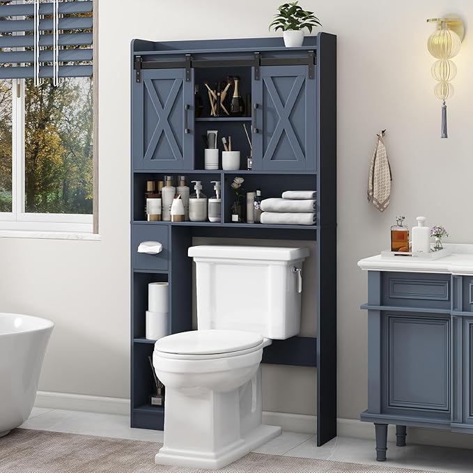 Vabches Over The Toilet Storage Cabinet, Farmhouse Storage Cabinet Over Toilet - Image 6