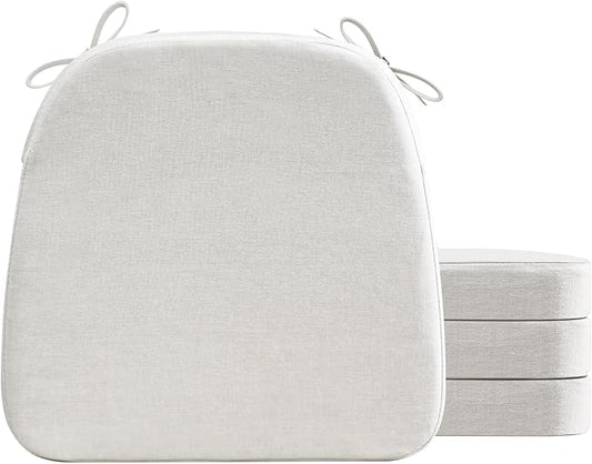 AAAAAcessories D-Shaped Chair Cushions, Machine-Washable Cover, Natural Linen by AAAAAcessories