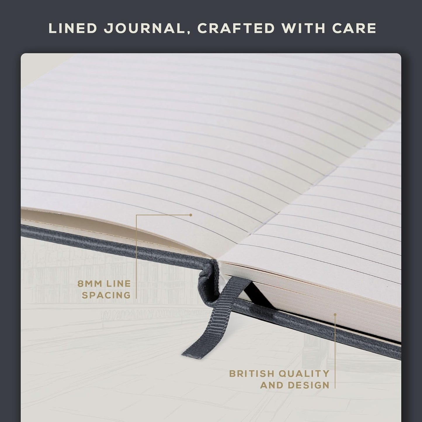 BEECHMORE BOOKS Lined Journal Notebook, 8.5 x 11.5 inch, A4 160 Lined Pages, Hardcover Leather Journals for Women, Men, Writing and Notebooks for Work - 120 GSM Thick Paper, Gifts Box Included