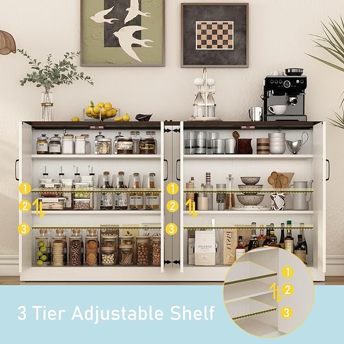Sideboard Buffet Cabinet with Storage - Image 3