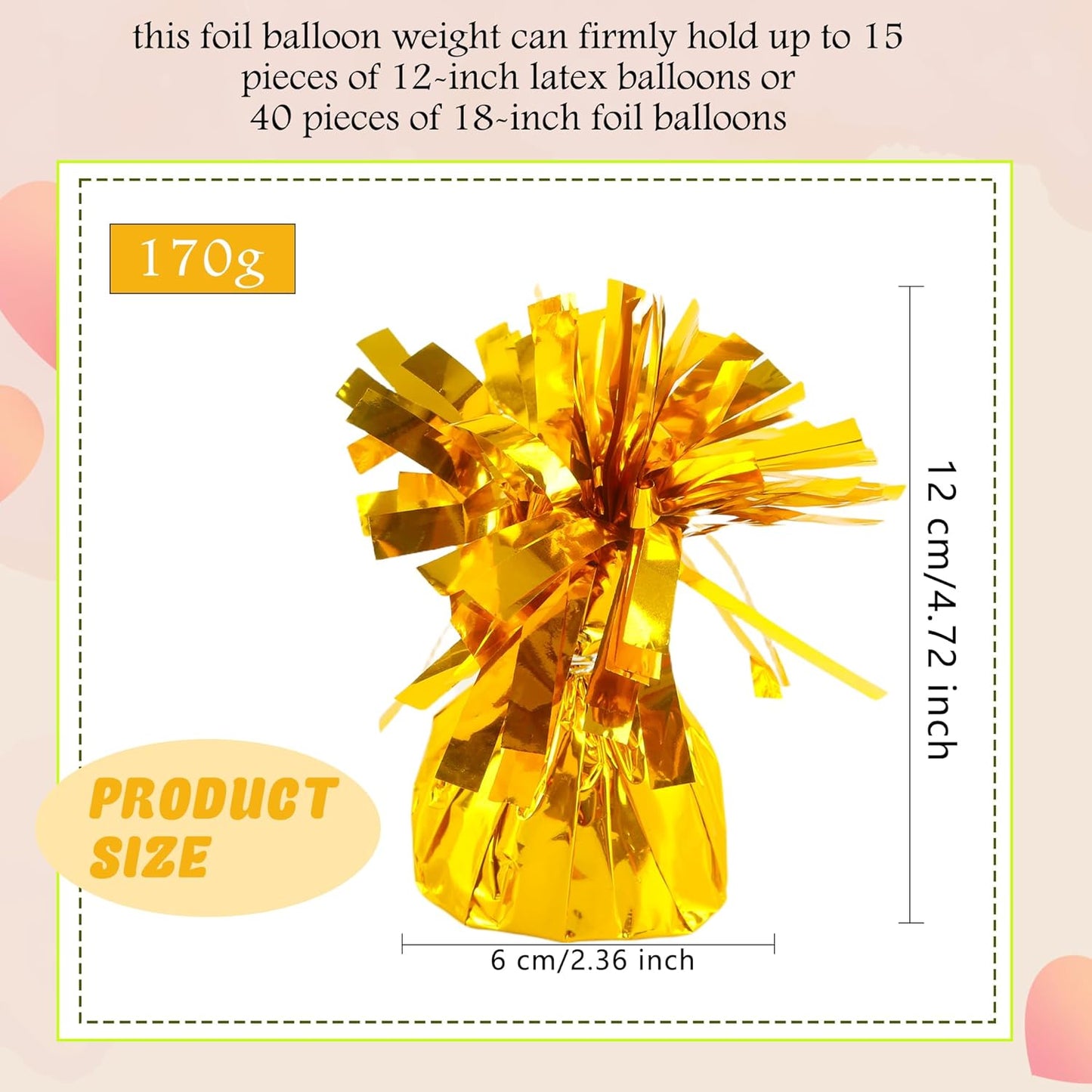 30 Pack 4.7 Inch Balloon Weights 170g Metallic Wrapped Balloon Anchors Weights for Birthday Wedding Graduation Party Event Supplies (Color Style 1)