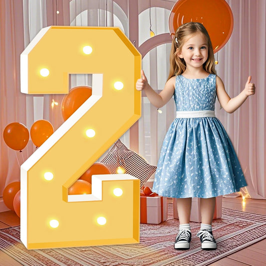 3FT Marquee Numbers, Big Light Up Numbers 2, Cardboard Numbers for Balloons 2nd 20th 21st Birthday Decorations, DIY Mosaic Numbers for 2025 Graduation, Marquee Sign Pre-Cut Foam Board Kit